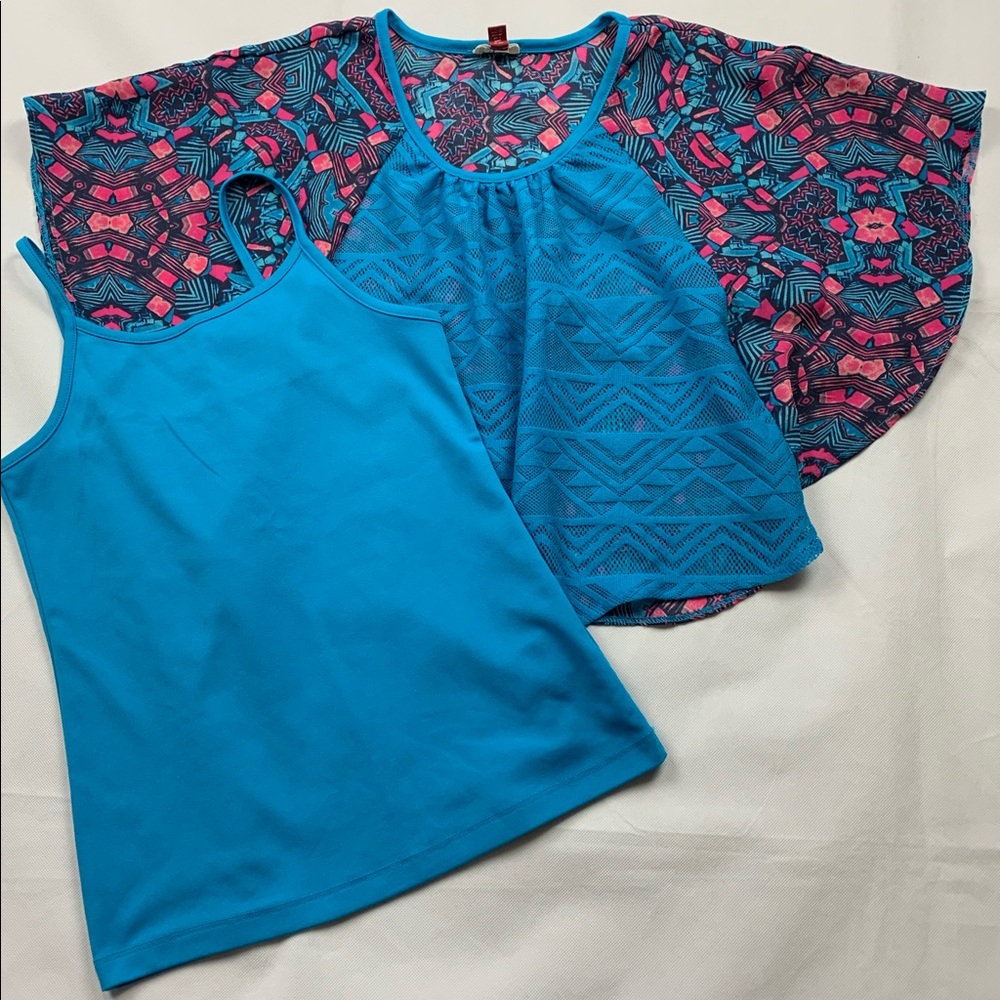 Lei girls top two-piece separate blue prints